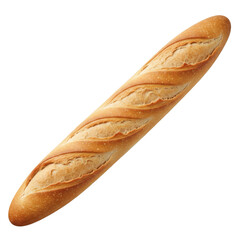 Whole French baguette bread, isolated on transparent background