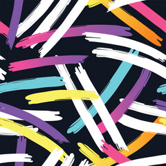 Abstract vector seamless wavy shapes line pattern, hand drawn pastel colored background