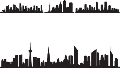Fototapeta premium Skyline Silhouette Vector | City Outline Illustration Urban Skyline Silhouette 