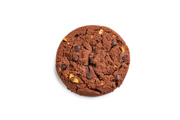 Chocolate chip cookie with hazelnuts isolated