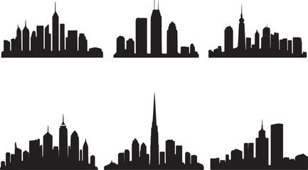 Naklejka premium city skyline in black and white