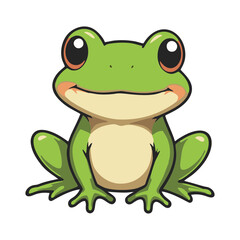 Cute Baby Frog Cartoon – Colorful Clip Art for Educational and Creative Use