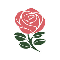Rose logo design, colorful rose design, professional rose vector design