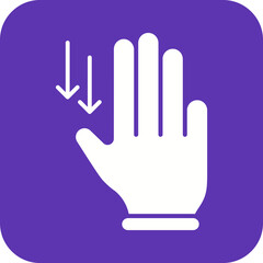 Obraz premium Three Fingers Down icon vector image. Suitable for mobile apps, web apps and print media.