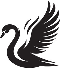 Minimalist Black Swan Silhouette Vector Art – Elegant Curves & Stylized Feathers