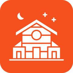 Wood Cabin icon vector image. Suitable for mobile apps, web apps and print media.