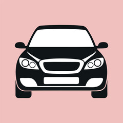 Car icon vector front view
