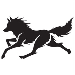 Running Wolf Silhouette