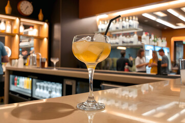 cocktail on the bar counter