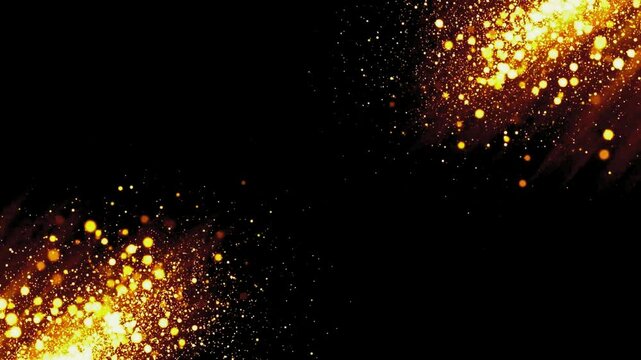 explosion of golden particles