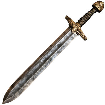 Generate a PNG of a Spartan xiphos sword with bronze blade and compact design, historically accurate handle and materials, isolated on transparent background.