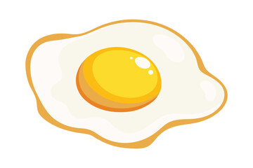 Vector illustration of a fried egg with detailed yolk and white