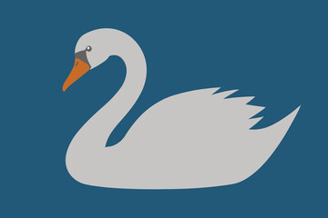 Naklejka premium Elegant swan vector illustration on blue background for nature and wildlife concepts