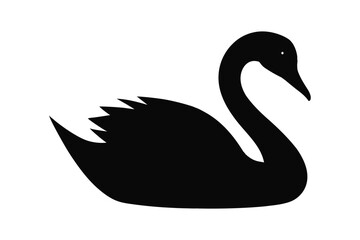 Vector illustration of a Silhouette of a Graceful Swan in a Minimalist Design