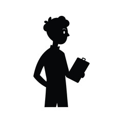 silhouette of a man with a suitcase