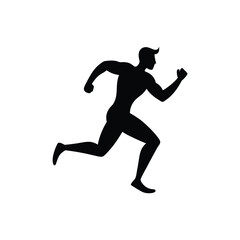 silhouette of a man running