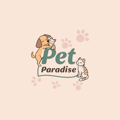 pet shop logo design vector 