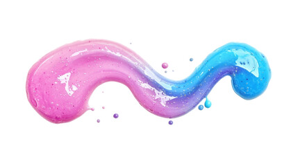 Abstract Colorful Swirl of Pink and Blue Paint Splatter with Transparent Background