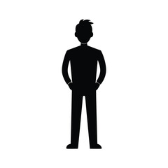 businessman silhouette isolated on white background
