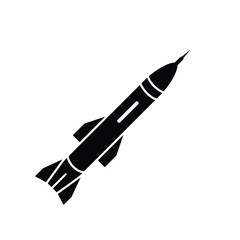 A simple and clear sentence for naming this image could be:
Black and white rocket shaped like a pen with metallic details