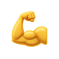 3D Render of a Flexed Bicep Muscle on Transparent Background