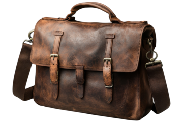 Brown leather shoulder bag