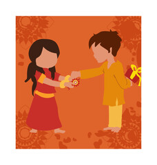 Detailed Raksha Bandhan Illustration with Intricate Rakhi Design-08