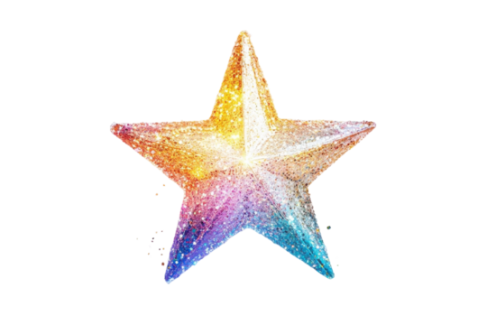 A colorful glittery star