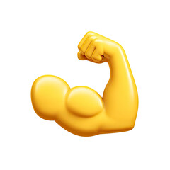 3D Render of a Flexed Bicep Muscle on Transparent Background