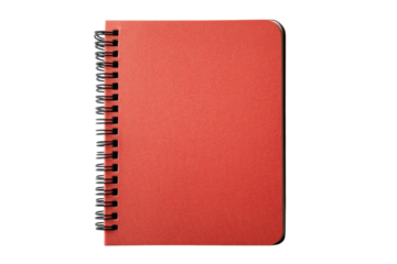 Red spiral bound notebook