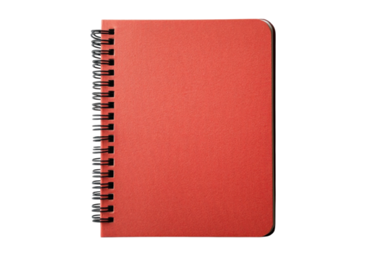 Red spiral bound notebook