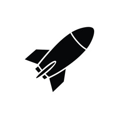 Black rocket ship ready for launch