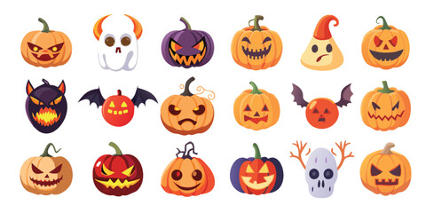 Fototapeta premium vector halloween pumpkins silhouette