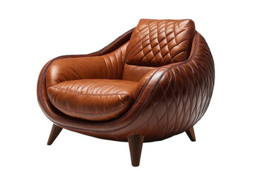 Brown leather quilted chair