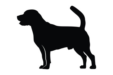 Labrador Retriever silhouette vector. Black silhouettes of dogs. Dog vector logo.