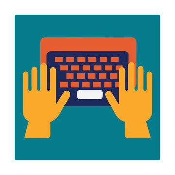 Typing Hands Clipart &ndash; Keyboard Usage Illustration