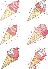 ice cream seamless pattern