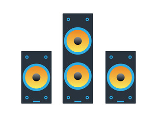 Flat Vector Speaker Set Icon