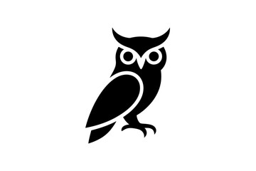 Fototapeta premium Owl silhouette vector graphic night bird design art