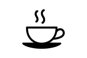 Hot coffee cup vector icon morning beverage drink