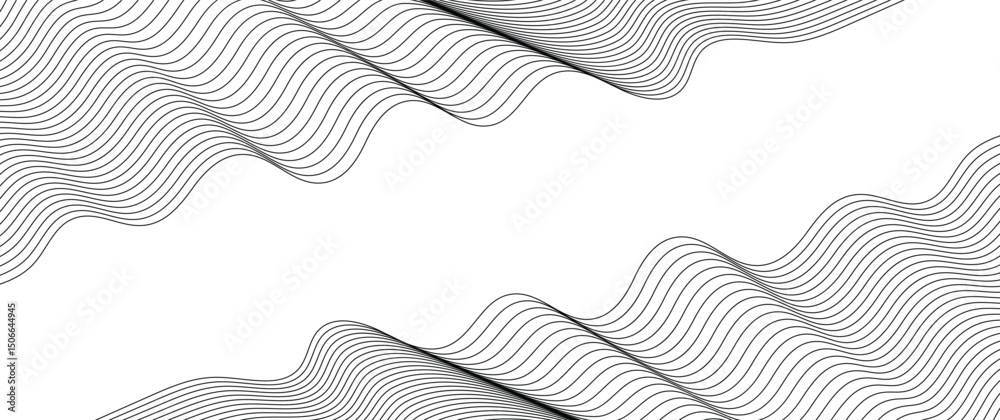 Poster close up of an abstract background of curved lines. seamless pattern with white lines. dynamic shape
