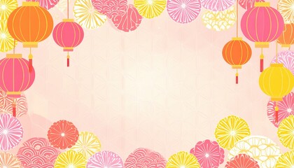 Festive lantern decoration cultural celebration graphic design colorful environment artistic viewpoint