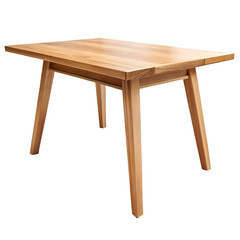 wooden table on white transparent background