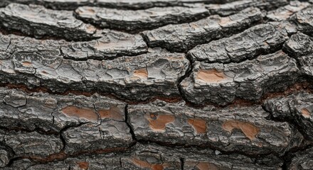 Craggy bark deep furrows  textures of a mature trees skin