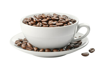 Fototapeta premium Coffee beans in a white cup