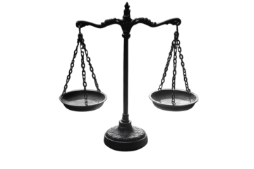 Scales of justice in black