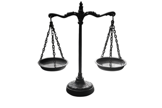 Scales of justice in black
