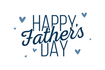 Minimal happy fathers day greeting card vector illustration. father's day typography banner, background, poster