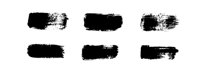 Fototapeta premium Black brush stroke set isolated on white background. Trendy brush stroke vector for black ink paint, grunge backdrop, dirt banner, watercolor design and dirty texture. Brush stroke Eps 10