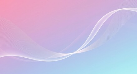 Naklejka premium Ethereal pastel canvas with delicate white curves gracefully dancing across a gradient background
